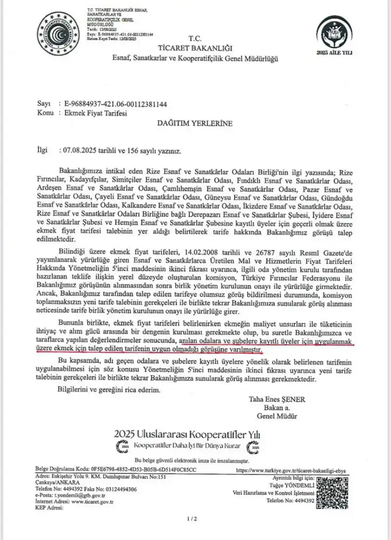 Rize’de Ekmek Zammı Tartışması